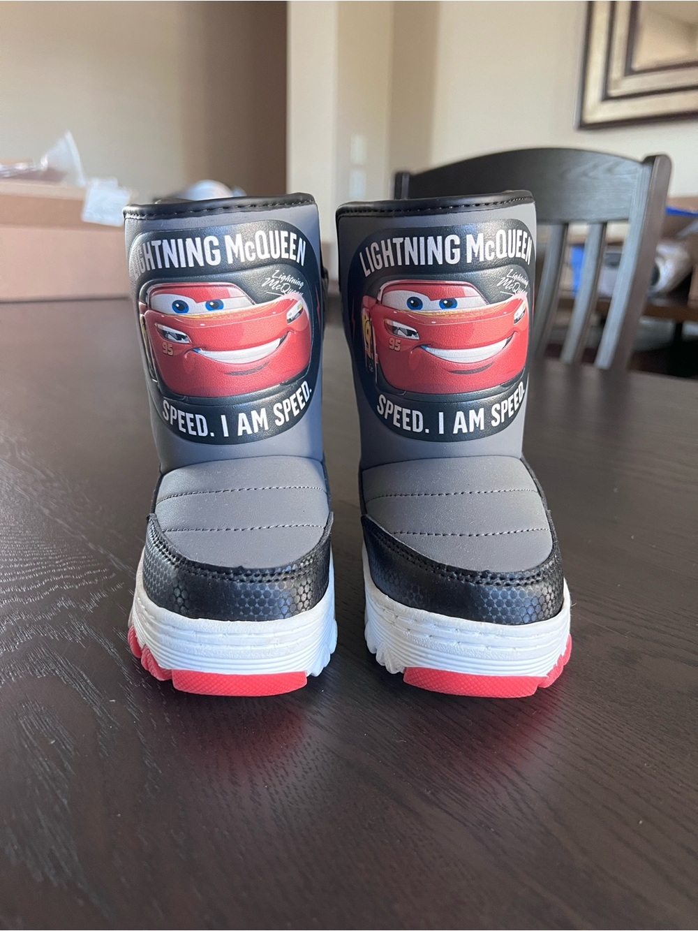 Kids Grey & Red Winter Boots